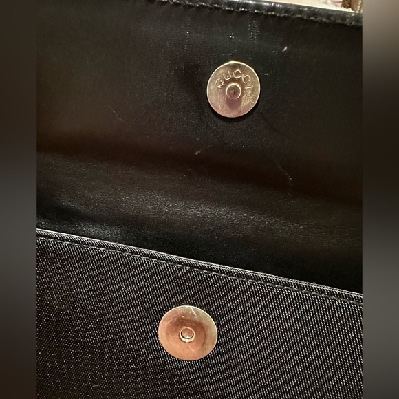 GUCCI Vintage Cosmetic Pouch Purse Nylon Leather Black - Picture 11 of 14